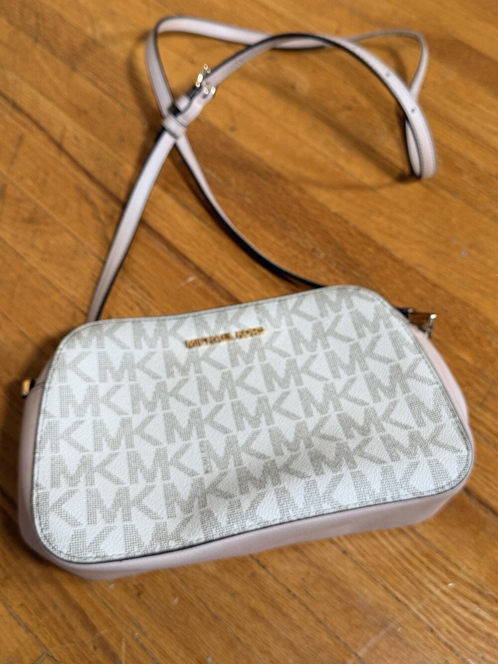 Michael Kors Jet Set Vanilla MK Signature Crossbody Bag Light Blush Pink